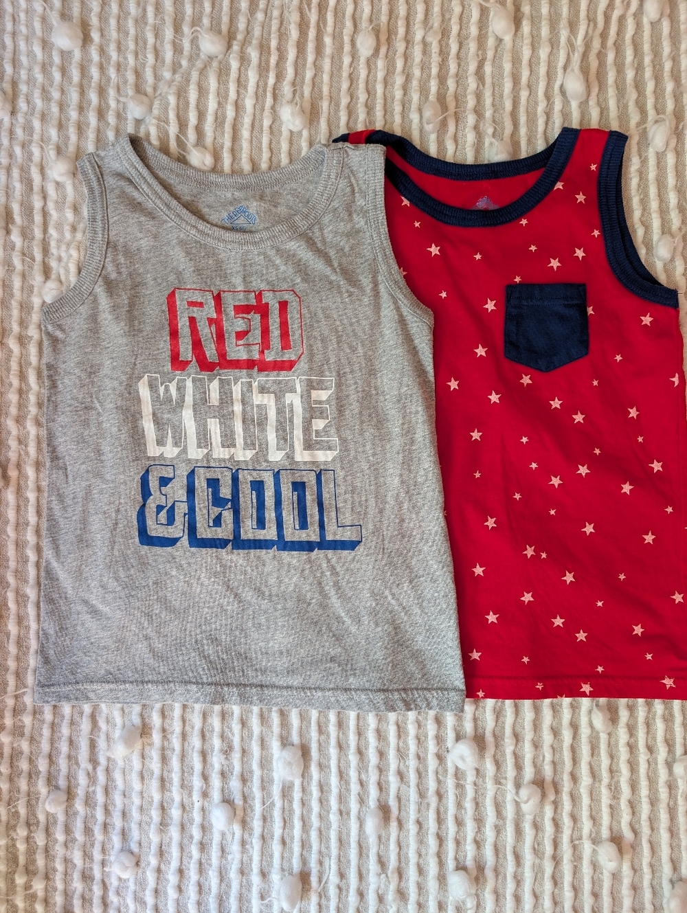 Kids' Red & Gray Graphic Tank Tops - Set of 2-size 6/7